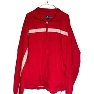 Champion Men's Red Windbreaker Jacket XL White Stripe